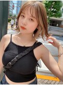 【川口春奈風】ベージュインナーカラー　ボブ