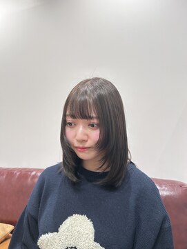 リエート 四条河原町(Lieto) ロブミディアムレイヤー髪質改善オリーブブラウン１０代２０代