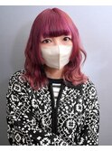 ピンクレッドカラー推し活推しカラーオタ活ハイトーンヘアカラー