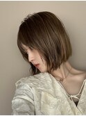 ブリーチなしWカラー　ボブ