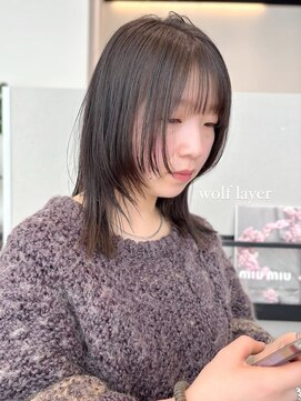 ケーツー あべのキューズモ-ル店(K-two) ウルフレイヤー*レイヤーカット*フェイスレイヤー*グレージュ