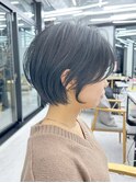 丸顔/ミニウルフ/チェリーブラウン/ショートボブ
