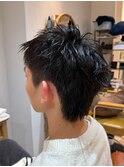目黒/品川 スペインカールブルーブラックスパイキーショート