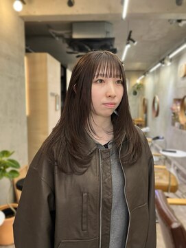 ソルトウォーター(SALT WATER) オリーブベージュ/レイヤー/ブリーチなしダブルカラー/恵比寿