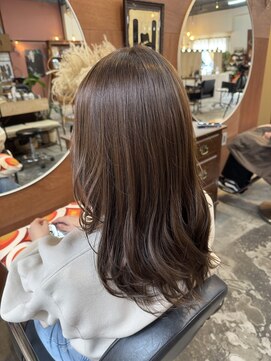 チャプター 問屋町(chapter) ブリーチなし透明感ケアカラー赤味なしオリーブベージュブラウン