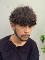 2wayパーマスタイル波巻きスパイラルツーブロック