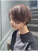 「NUDE」#大人ショートボブ20代30代前髪なしショートうる艶髪