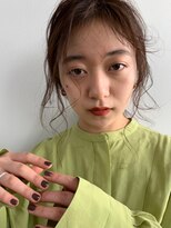 透明感,外ハネウェーブオリーブアッシュ[表参道/表参道駅]