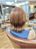長めボブ/ハイライトカラー/結べるボブ