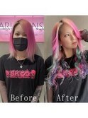 原色ユニコン#デザインカラ#シールエクステ#バイカラー#宇都宮