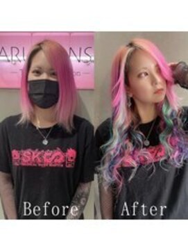 エクステ専門店あるじゃんすー 宇都宮店 原色ユニコン#デザインカラ#シールエクステ#バイカラー#宇都宮