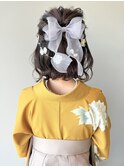 リボンハーフアップ