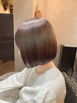 ルモ(Lumo) 【KATSUYA】ピンクブラウン×プツっとボブ