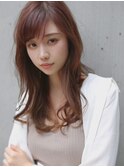 大人リラックスウェーブパーマ×レイヤーロング×ピンクベージュ