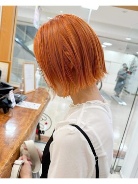モリオ フロム ロンドン サッポロファクトリー店(morio FROM LONDON) 【morio札幌】札幌ボブ　ぱつっとオレンジボブ