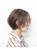 アッシュベージュ/ショートボブ/センターパート/豊橋/田原/豊川