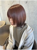 ウルフカット×オレンジカラー
