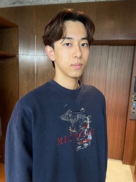 ヨロヘアー(YOLO hair) メンズセンターパート×ニュアンスカルマパーマ20代、30代◎