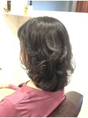 40代50代60代/ミディアムレイヤー/巻き髪スタイル