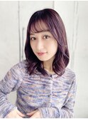深みのあるバイオレットカラーで叶える華やかエギョモリヘア