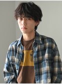 ニュアンスパーマブルーブラックウルフシャドウパーマ渋谷原宿