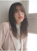 ハイレイヤー/顔まわりカット/ワンカール/暗髪透明感