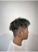 メンズハイライト×ツイストパーマ