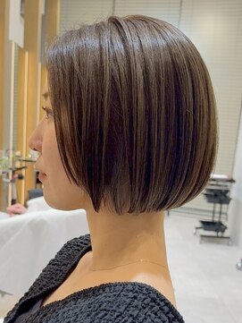 ソワネ 表参道(soigne) 青山白髪ぼかしハイライトマッシュショートボブアッシュ40代