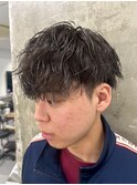 波巻きツイストスパイラルパーマ/フェザーパーマ/眉毛/メンズ