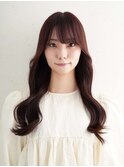 くびれヘアアプリコットオレンジハイライトカラー