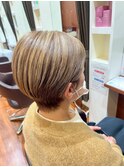 イヤリングカラー暖色系カラーこなれヘア美シルエットハイライト