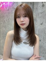 ルームバイシー 新宿(Loom. by Sea)&nbsp;ワンホンレイヤー×ダークブルー/ボブ/デジタルパーマ/新宿