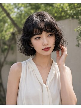 ノラ シブヤ(NORA) 小顔ミディアムパーマミディアムデジタルパーマボブパーマ前髪