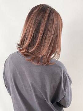 オル(Olu) 【MASAYA】バレイヤージュカラー×ピンクベージュ×レイヤーボブ