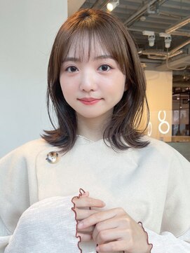 アルバム 池袋(ALBUM) ワンカールレイヤー_グレージュカラーボブウルフ_ba423581