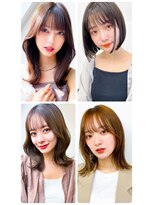 美容室フルール&nbsp;20代30代大人可愛い髪質改善小顔艶感ミディミルクティーベージュ