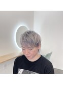 原口☆メンズマッシュウルフ*ホワイトシルバー☆福岡久留米