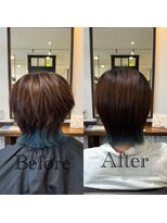 ゴデーレ(GODERE)&nbsp;髪質改善＊縮毛矯正裾カラーブルー×アッシュブラック夏カラー