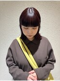 暖色系カラー 重ためバング