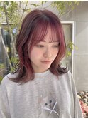 フェイスフレーミング/赤/ピンク/インナーカラー