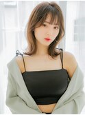 ウェーブミディアムメルティカラーxレイヤーカット韓国　銀座
