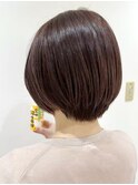 ショートカット/ハンサムショート/ピンクベージュ/春カラー/小顔