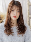 ■韓国風巻き毛先パーマ前下がりレイヤーロング47浦和30代40代