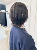 福山市Caaryくびれミディアム軽めボブ透明感カラー20代30代40代