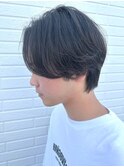 メンズマッシュセンターパートスパイラルパーマニュアンスパーマ