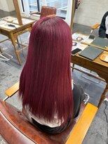 セットアップ 岡山北長瀬店(SET-UP)&nbsp;(小顔) ダブルカラー×カシスレッド