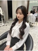 ロングパーマ韓国パーマコテ巻きパーマミディアムレイヤー