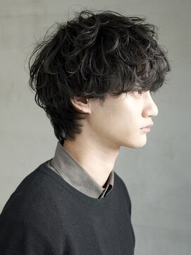 フィフス 渋谷(fifth) 渋谷メンズサロンミディアムウルフシャドウパーマセンターパート