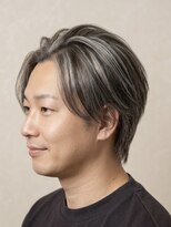 メンズ グレネイド(MENS GRENADE)&nbsp;大人のおしゃれ白髪ぼかしハイライト×毛流れショートボブ