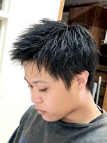 コハク(COHAQ BEAUTY AND RESORT)&nbsp;スパイキーショート/メンズカット/ナチュラルアップバング